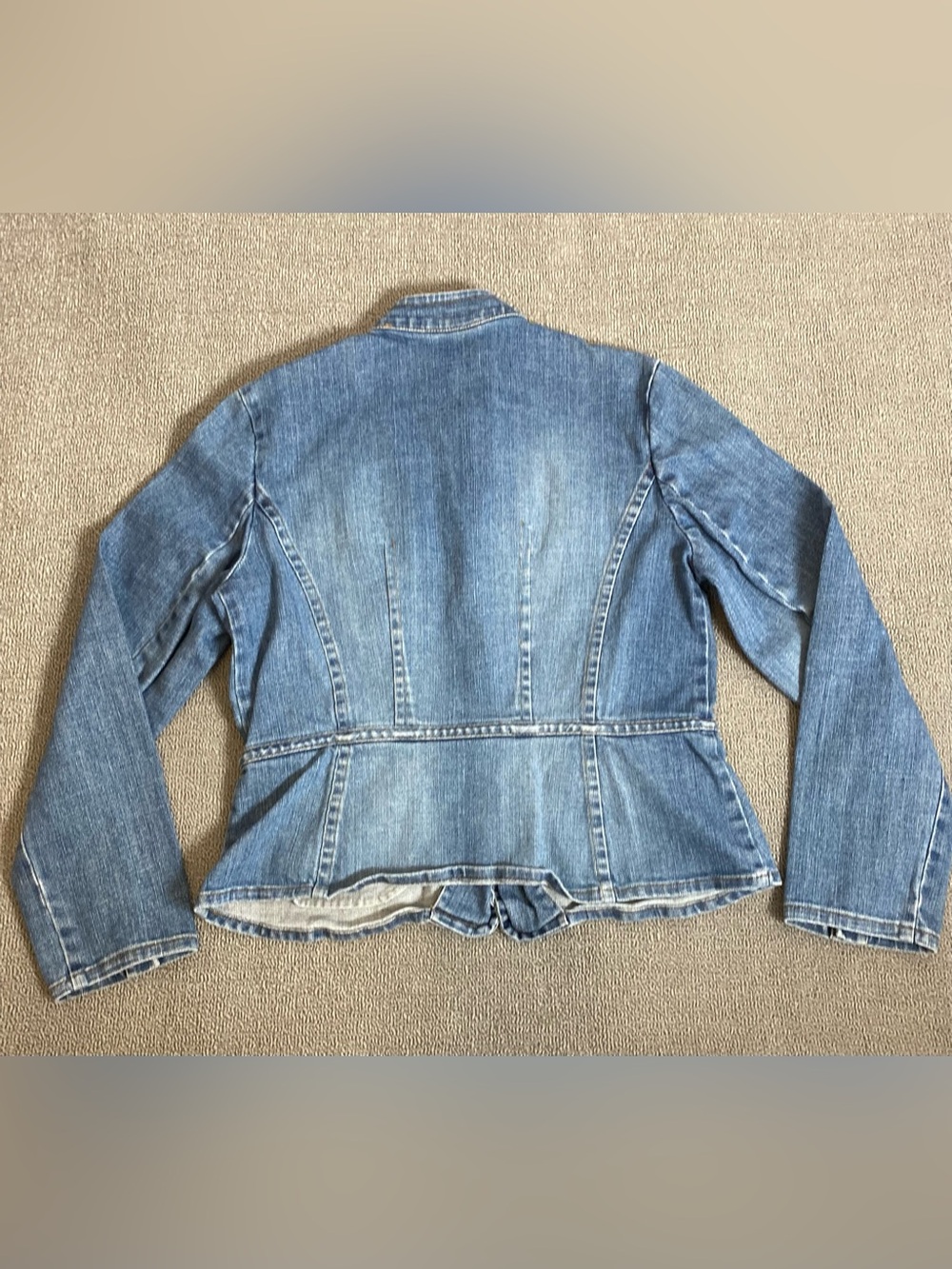 Talbots Women’s Size 10 Utility Military-Style Cotton Stretch Denim Jacket - Picture 2 of 7